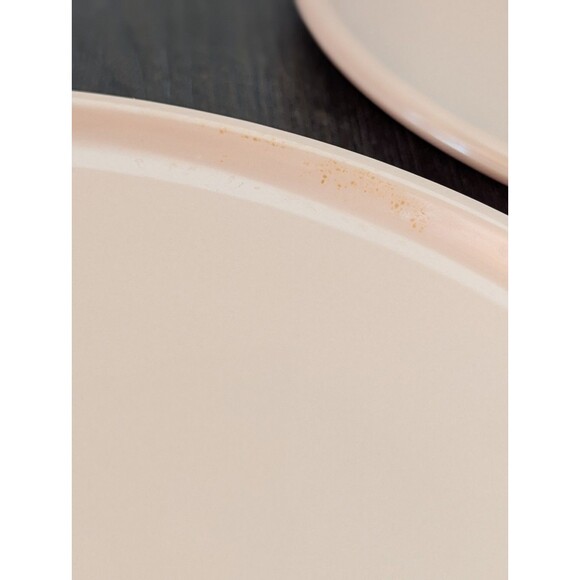 SET OF 4 VTG 80s Melamine Retro SRO 10" Dinner Plates Peach Salmon Made in USA - Picture 9 of 12